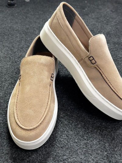 BEIGE SUEDE LEATHER LOAFER