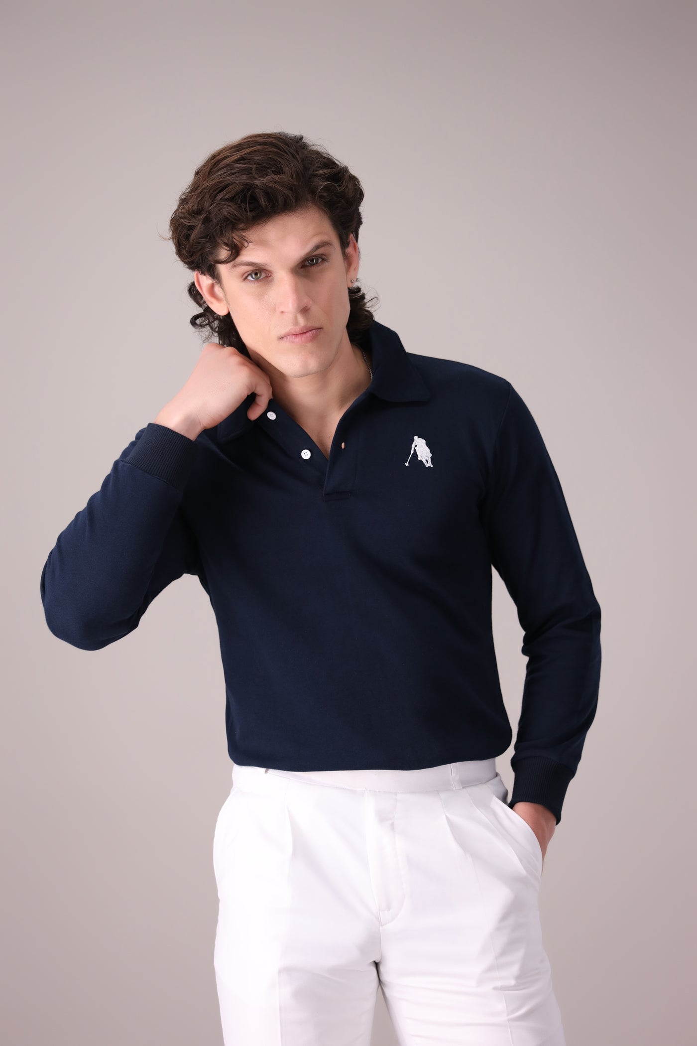 NAVY BLUE FULL SLEEVES POLO