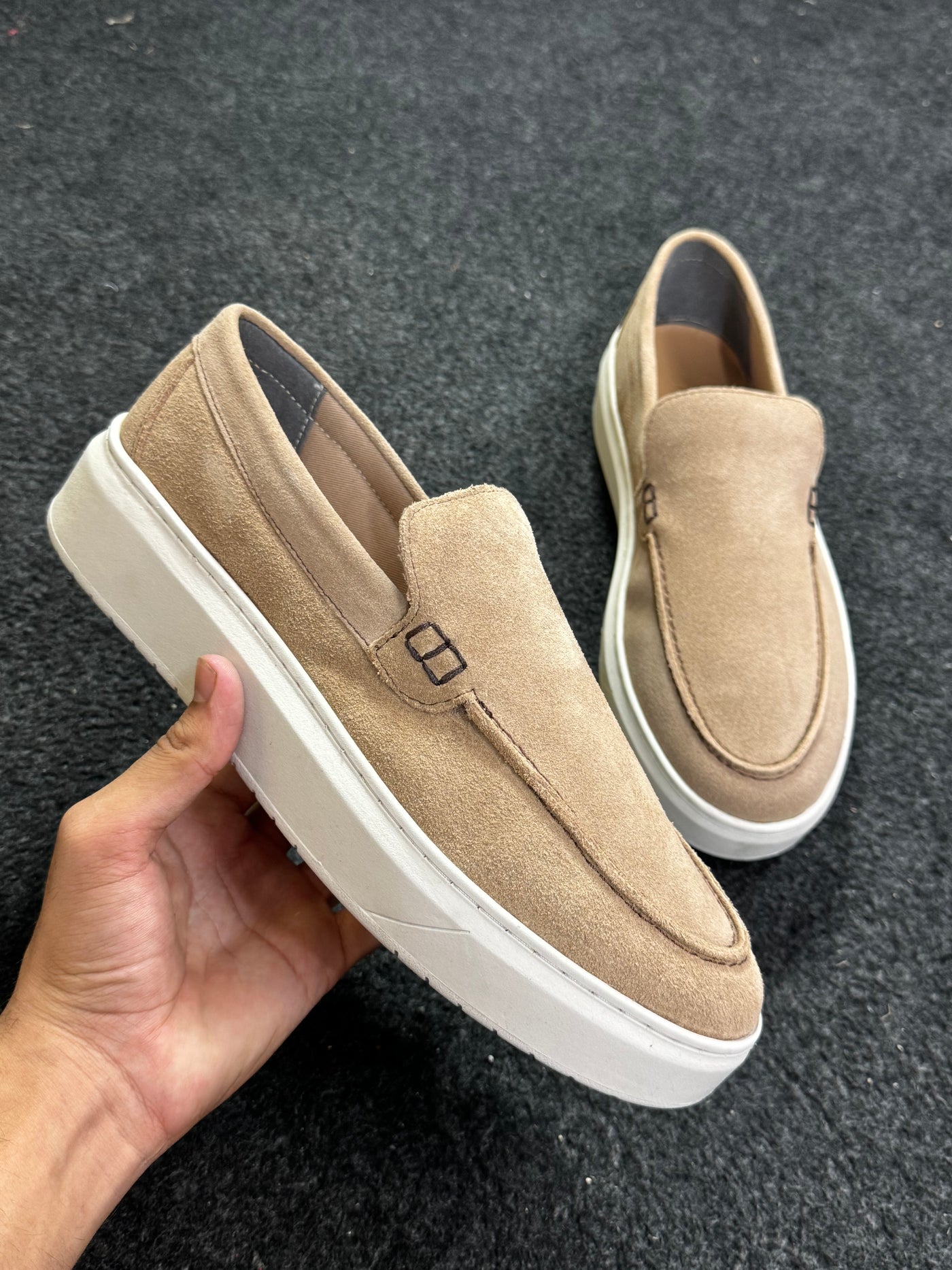 BEIGE SUEDE LEATHER LOAFER