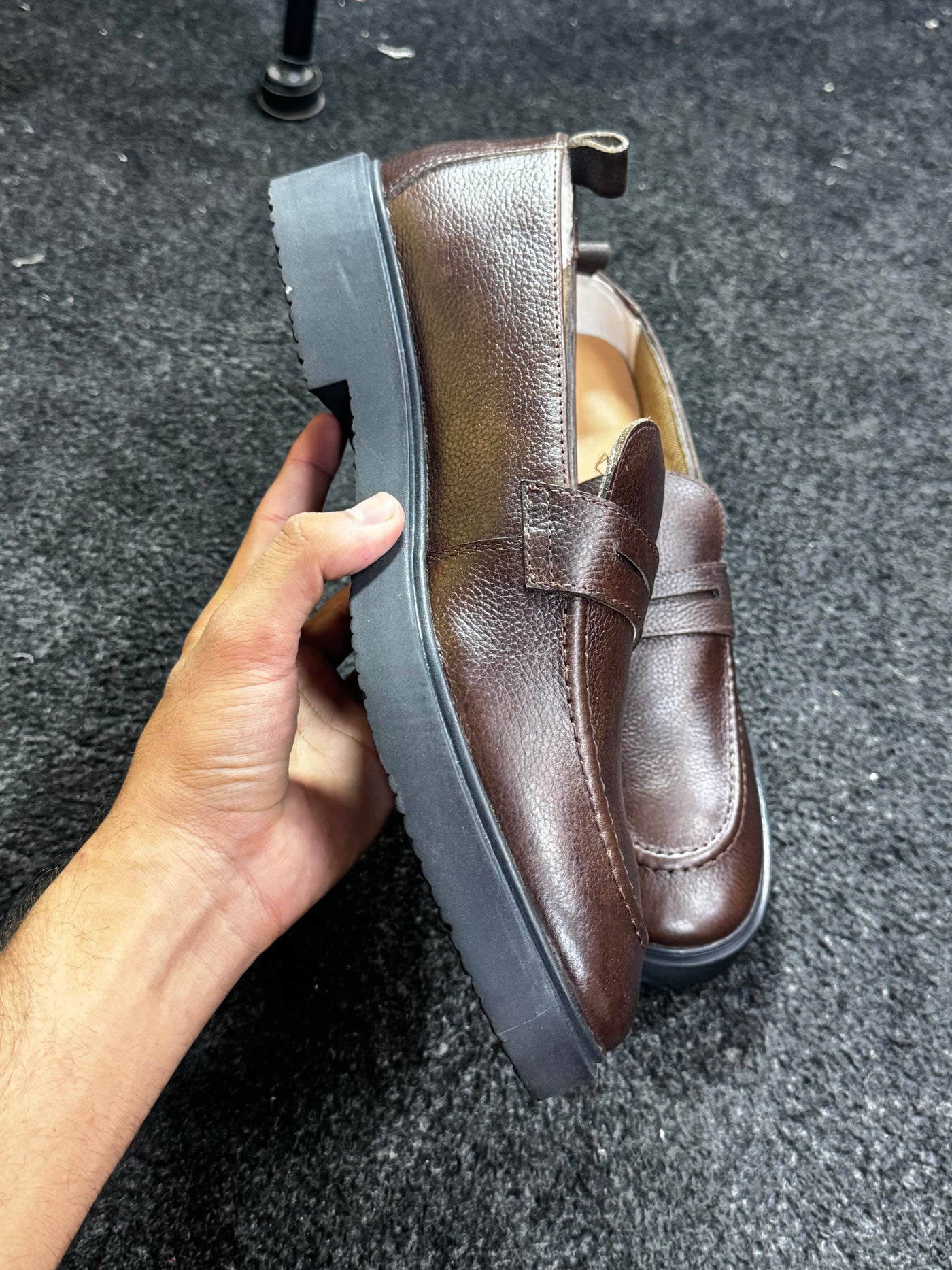 CHOCOLATE BROWN PURE LEATHER PENNY LOAFER