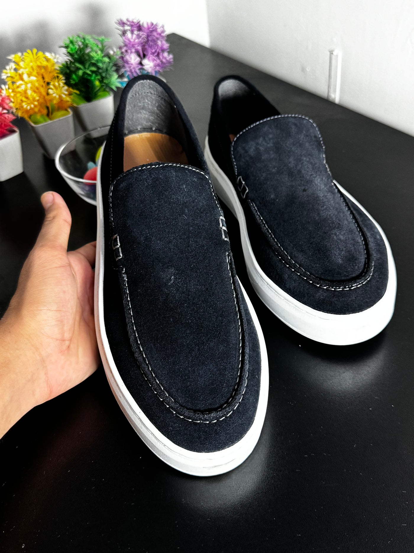 DARK GREY SUEDE LEATHER LOAFER