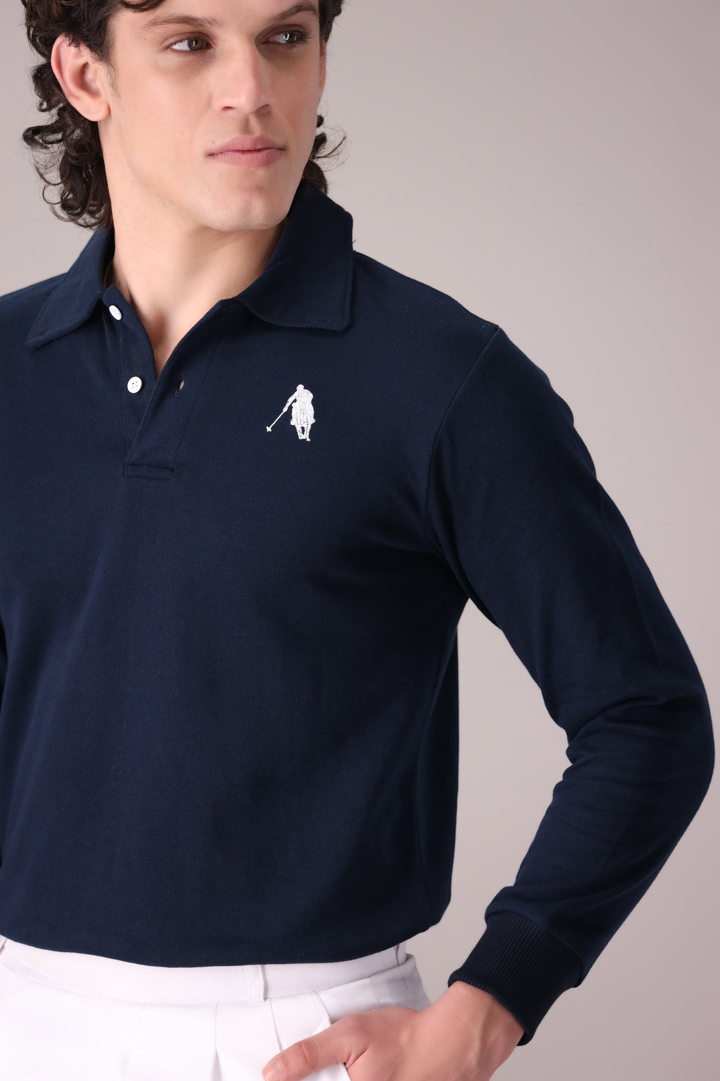 NAVY BLUE FULL SLEEVES POLO