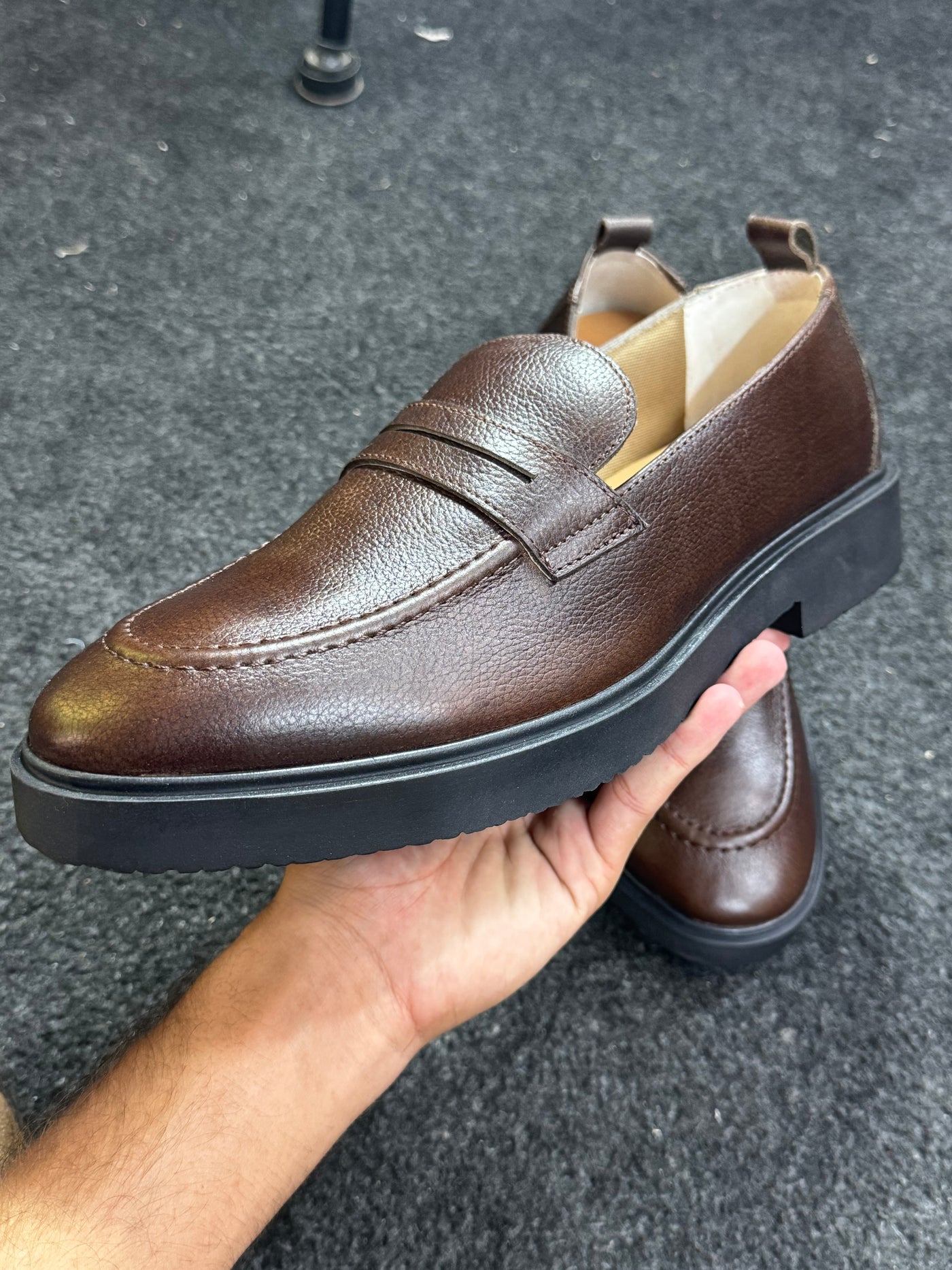 CHOCOLATE BROWN PURE LEATHER PENNY LOAFER