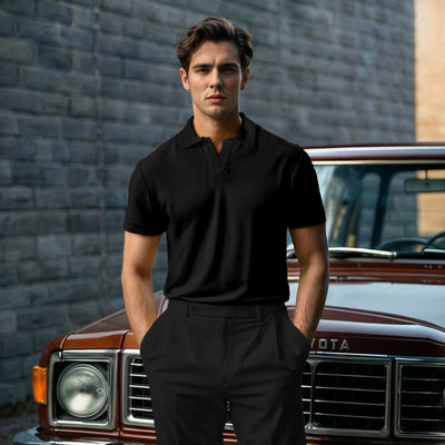 BLACK JOHNNY COLLAR POLO