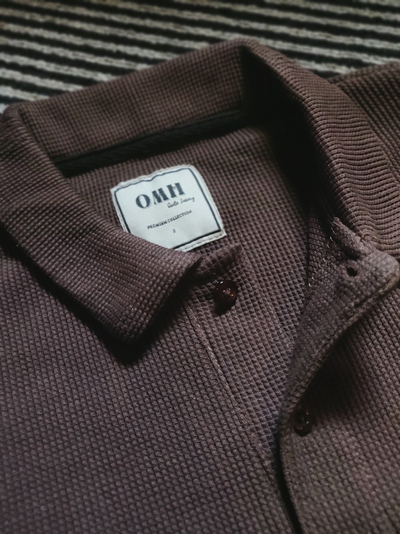 Chocolate Brown Waffle Knitted Polo shirt